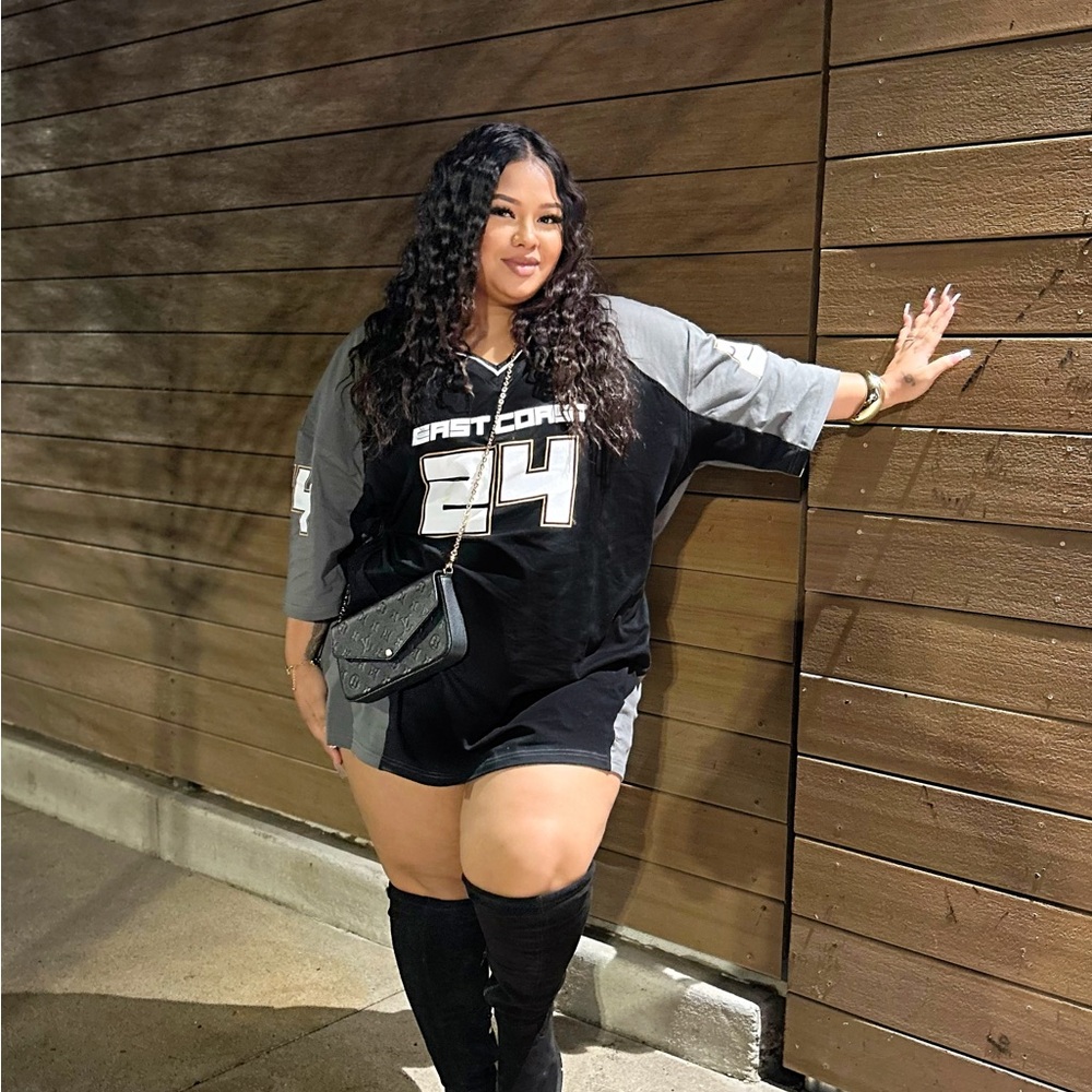 East Coast 24 Black and Gray Jersey Dress